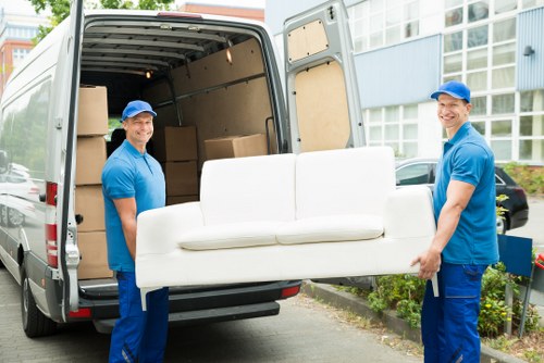 Packing and transporting boxes with a moving van in Enfieldwash