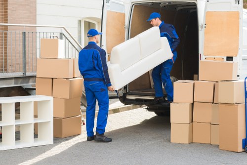 Commercial moving team planning a business relocation in Enfieldwash
