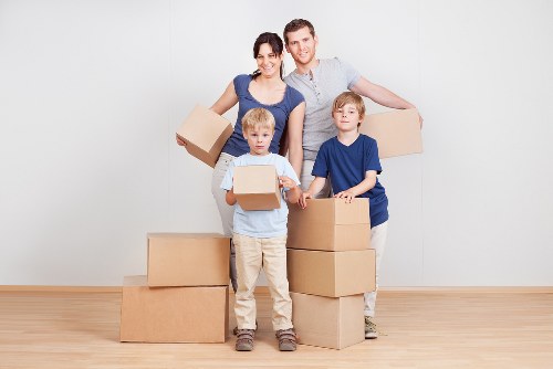 Household items packed for moving truck transport in Enfieldwash