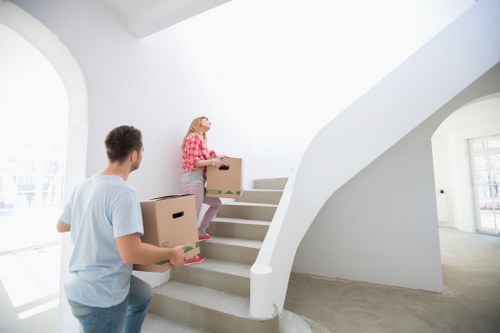 Packing boxes and household items ready for a local move in Enfieldwash