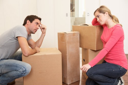 Packing boxes and preparing belongings for a local move