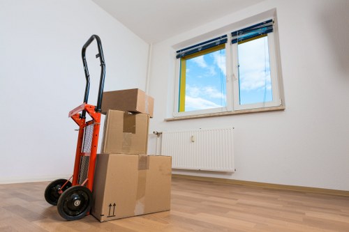 Van loaded for a residential move near Enfieldwash streets